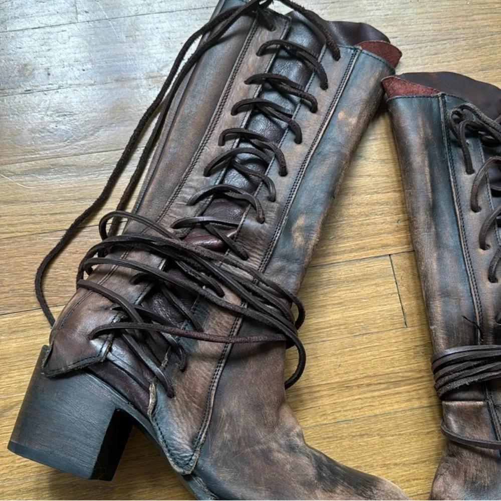 Freebird Distressed Brown Lace-Up Boots - Picture 16 of 16